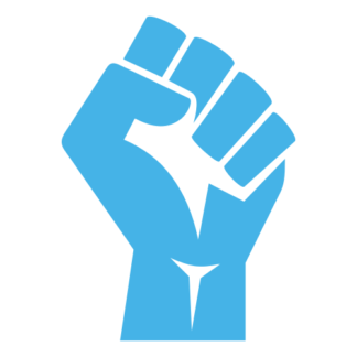 Raised Fist Decal (Baby Blue)